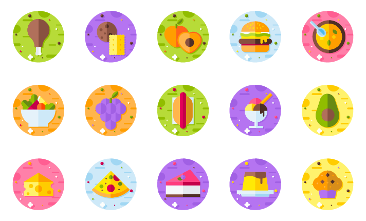 Flat icon design set